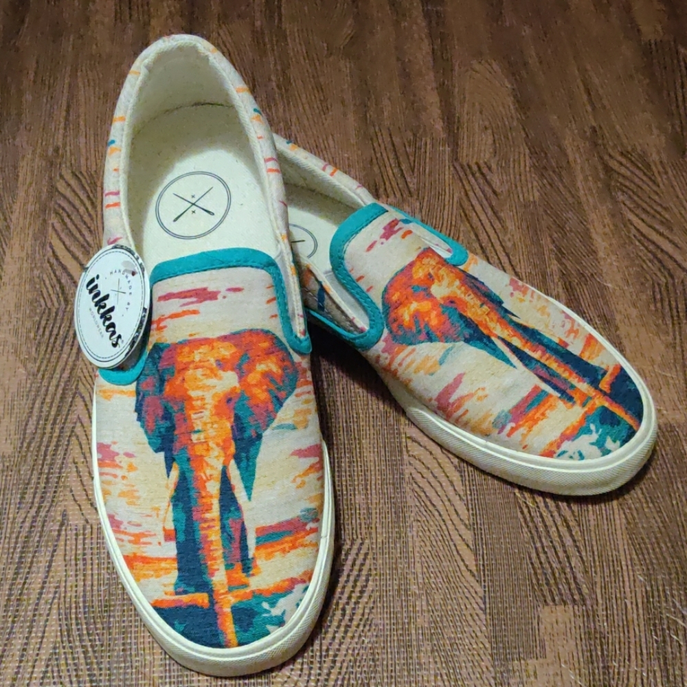 Inkkas Thai Elephant Slip On Sneakers (NWT)